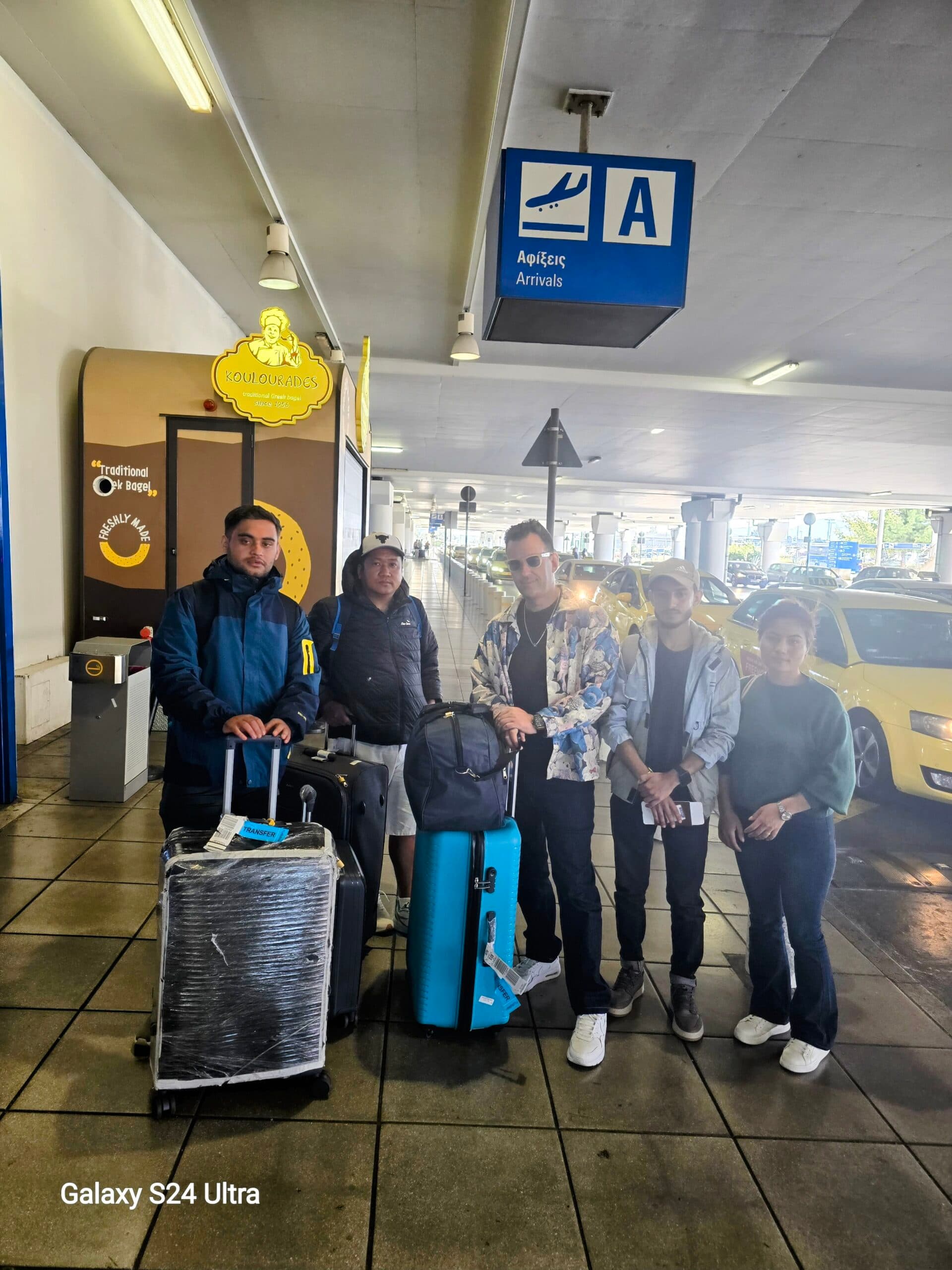 Nepalese workers arriving in Athens